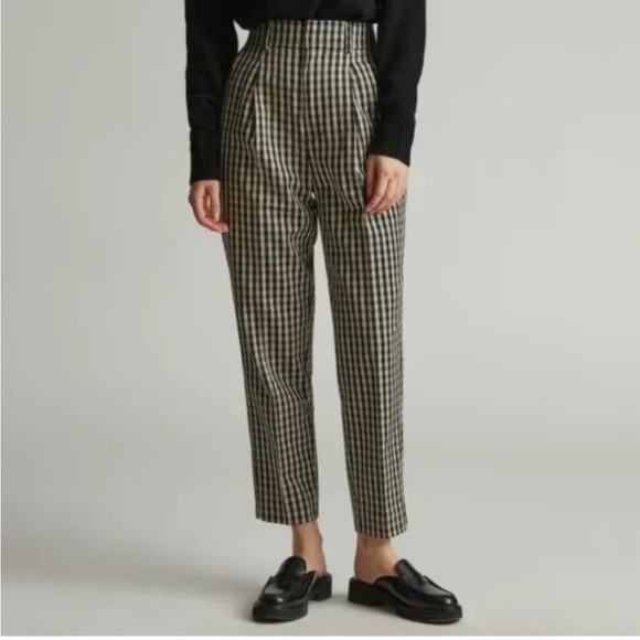 Everlane Pants - Everlane Gingham Way-High Taper Pants